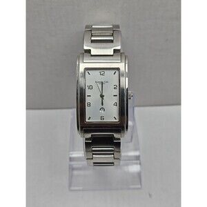 Kenneth Cole KC3142 Rectangular Stainless 50m Date Slim Quartz New Battery Mens